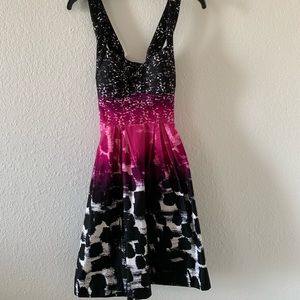 Calvin Klein graphic print full skirt dress